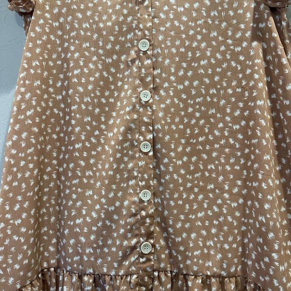 Love Brown and White Ruffled Tiered Sundress R1 - Picture 2 of 6